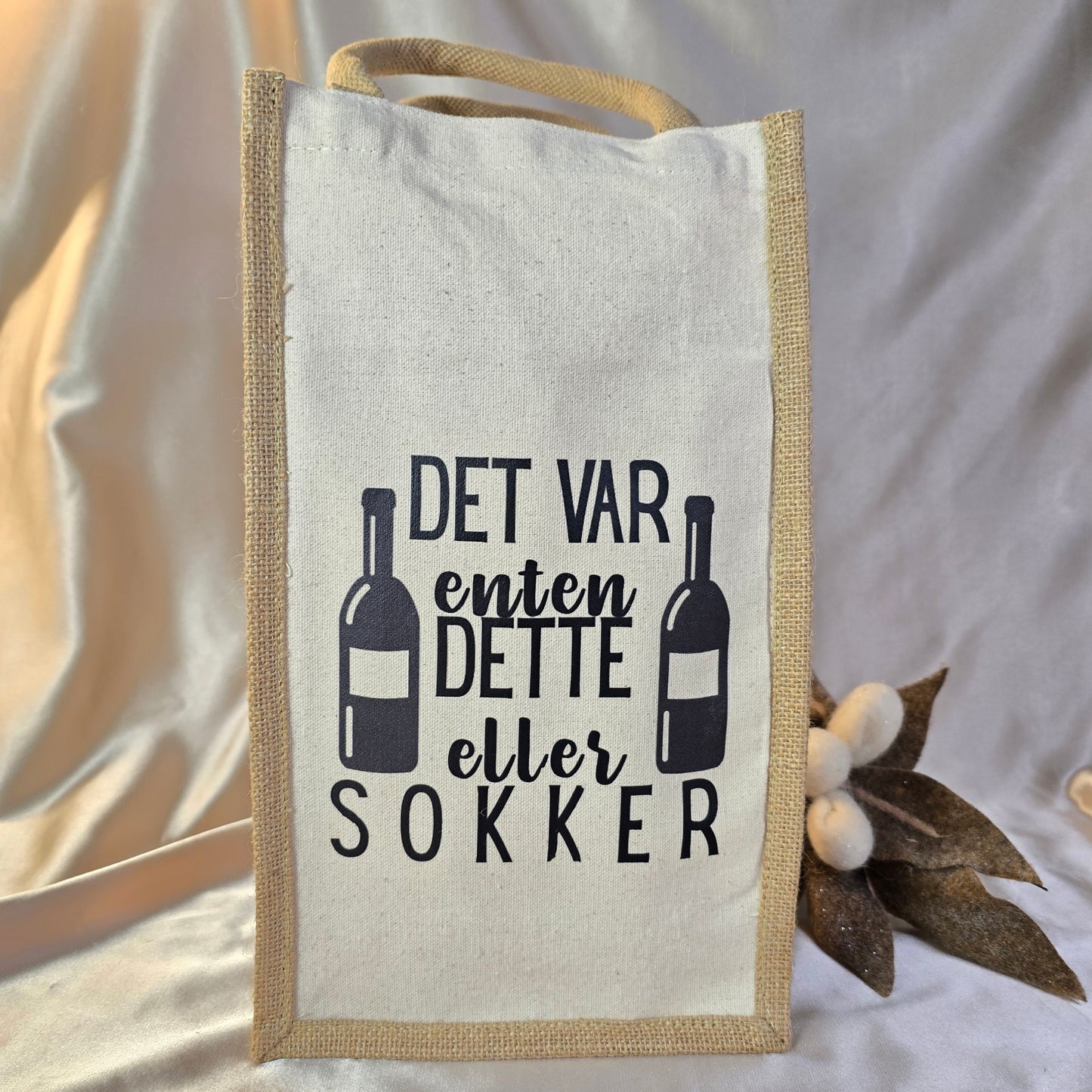 Miljøvennlig vinpose for 2 vinflasker - Det var enten dette eller sokker i sort