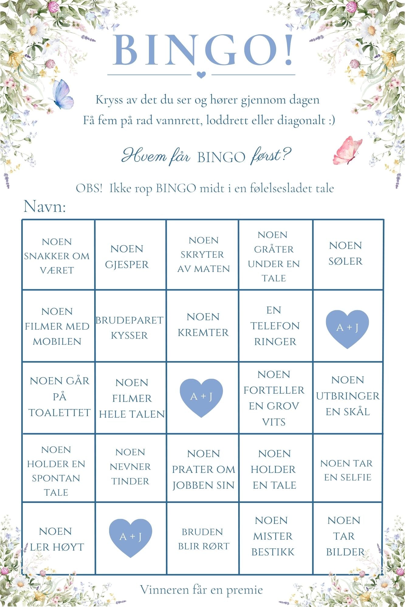 Bryllupsbingo - Sommereng