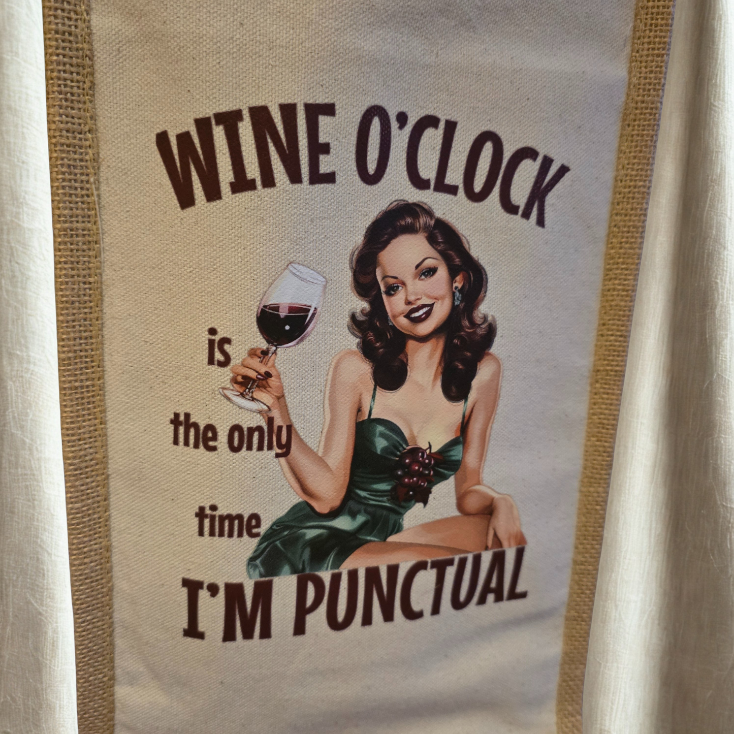 Miljøvennlig vinpose for 2 vinflasker - Wine o'clock