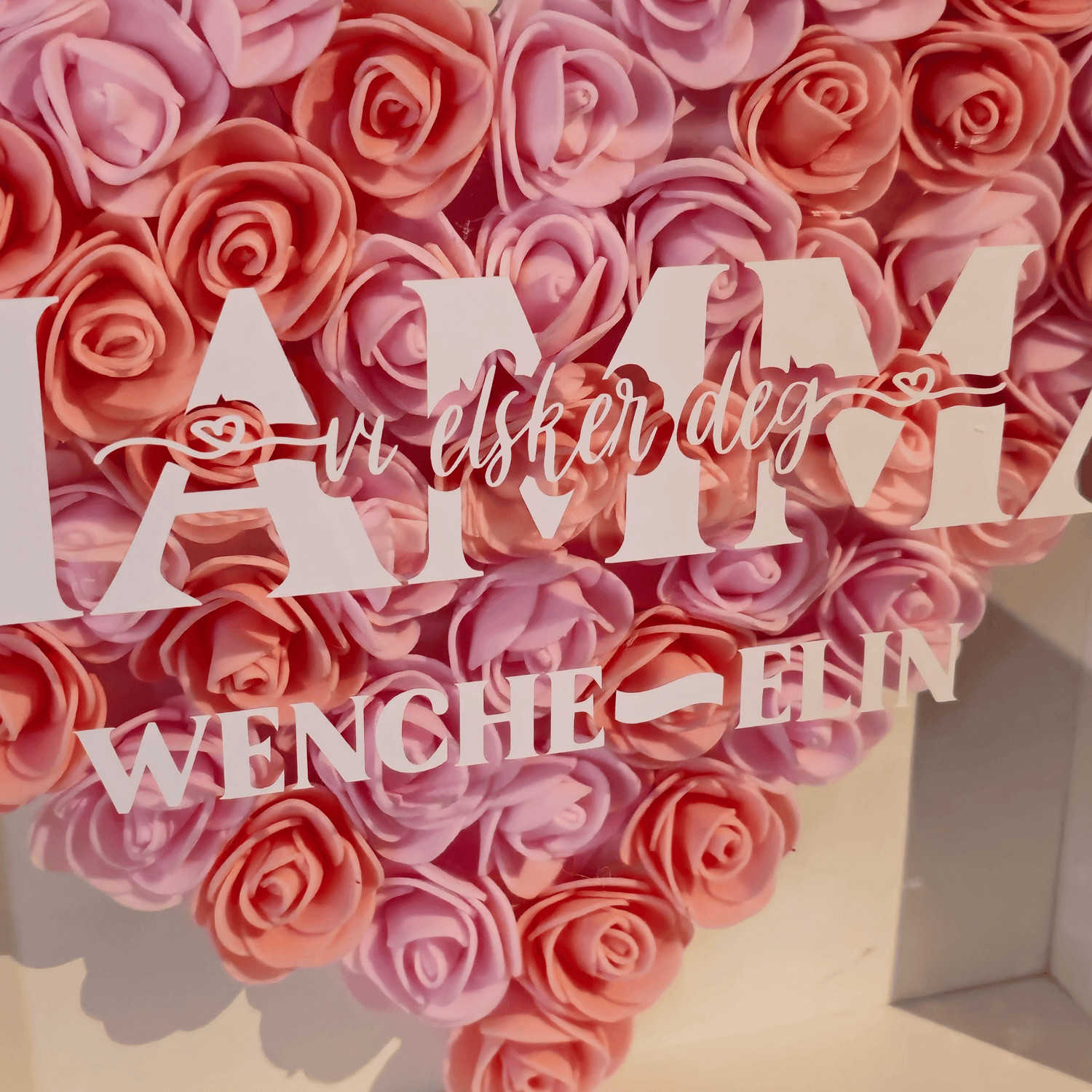 Dyp ramme med hjerte for morsdag