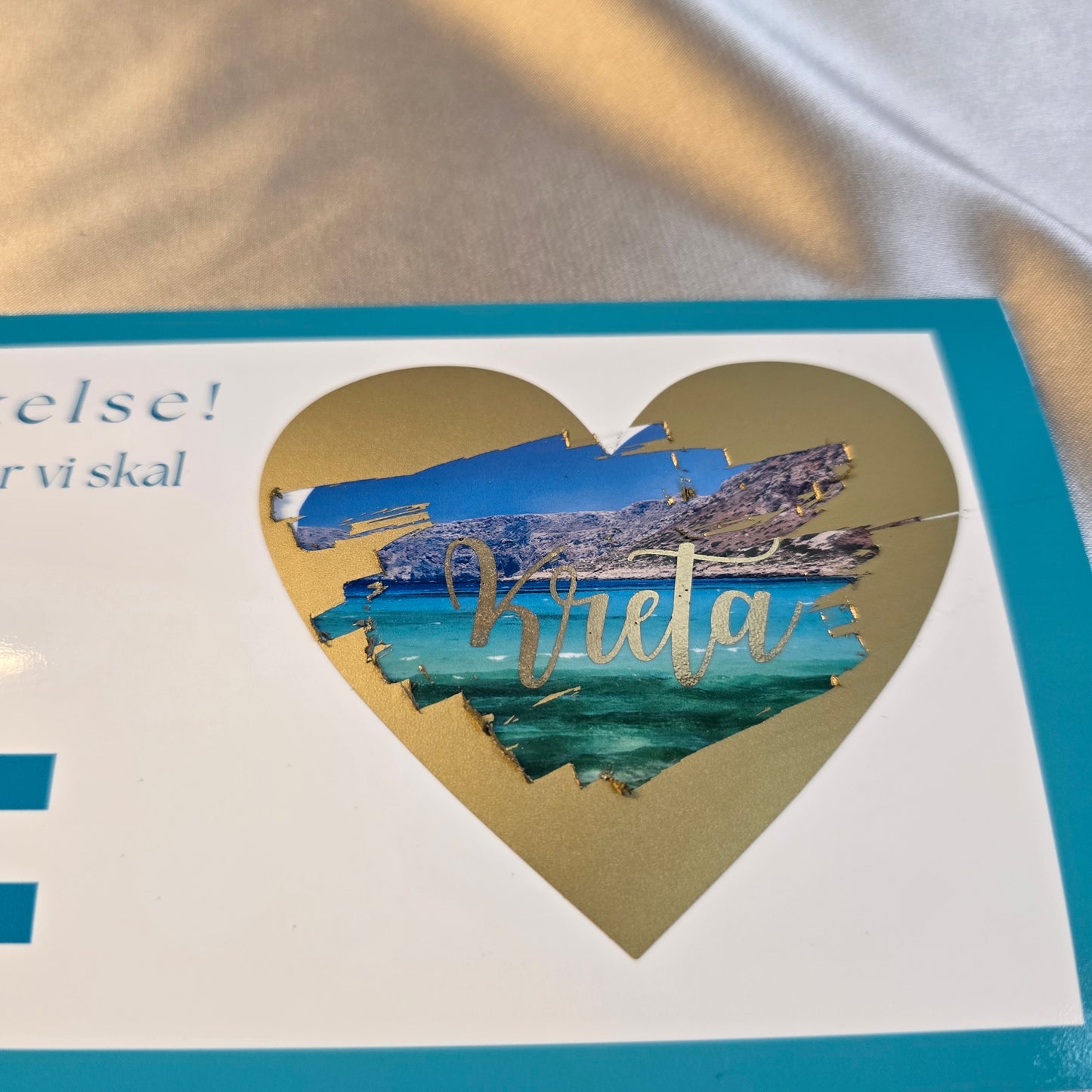 Personalisert "Boarding pass" med foto under skrapefelt