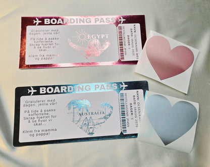 "Boarding pass" med skrapefelt