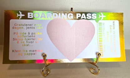 "Boarding pass" med skrapefelt
