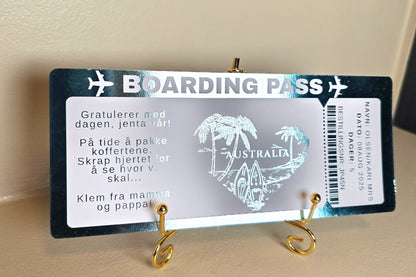 "Boarding pass" med skrapefelt
