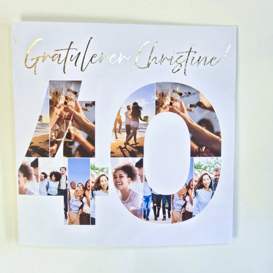 Feire 40-åringen med dette unike kortet med egne bilder