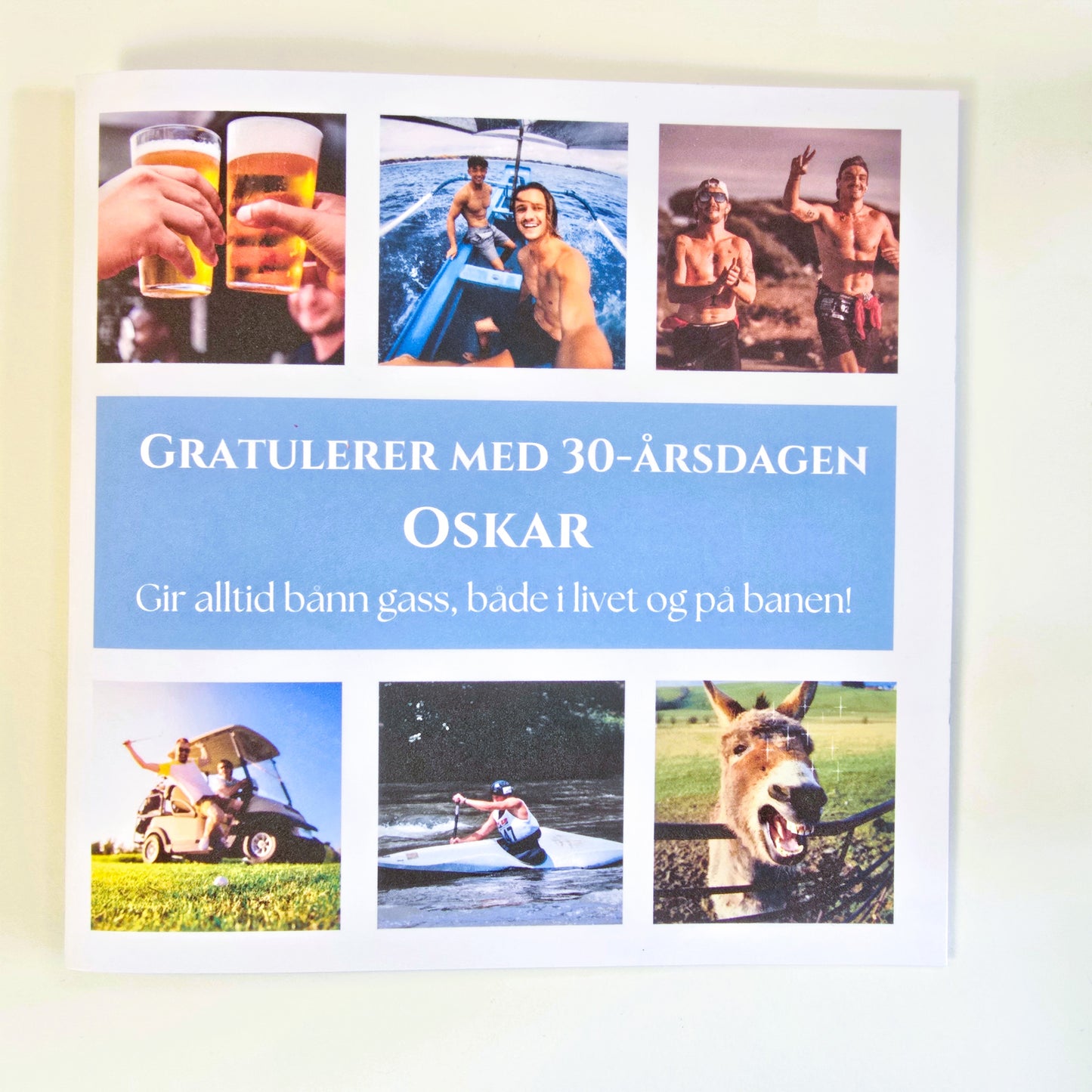 Personlig gratulasjonskort med dine bilder