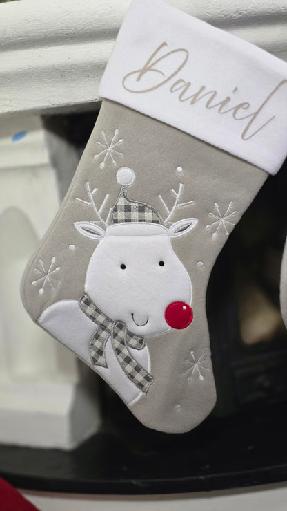 Julestrømpe med navn - Reinsdyr
