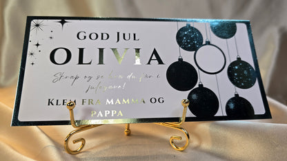 Julegavekort med holografisk skrapefelt