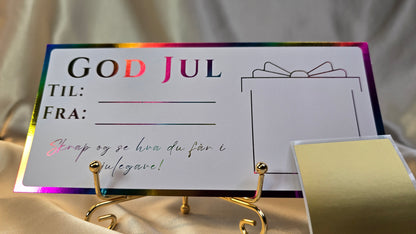 Julegavekort med firkantet skrapefelt