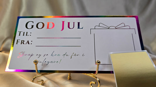 Julegavekort med firkantet skrapefelt