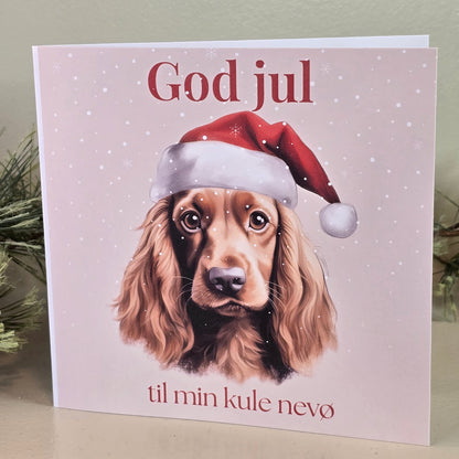 Personlig Julekort med navn - valgfri hunderase