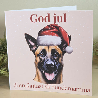 Personlig Julekort med navn - valgfri hunderase