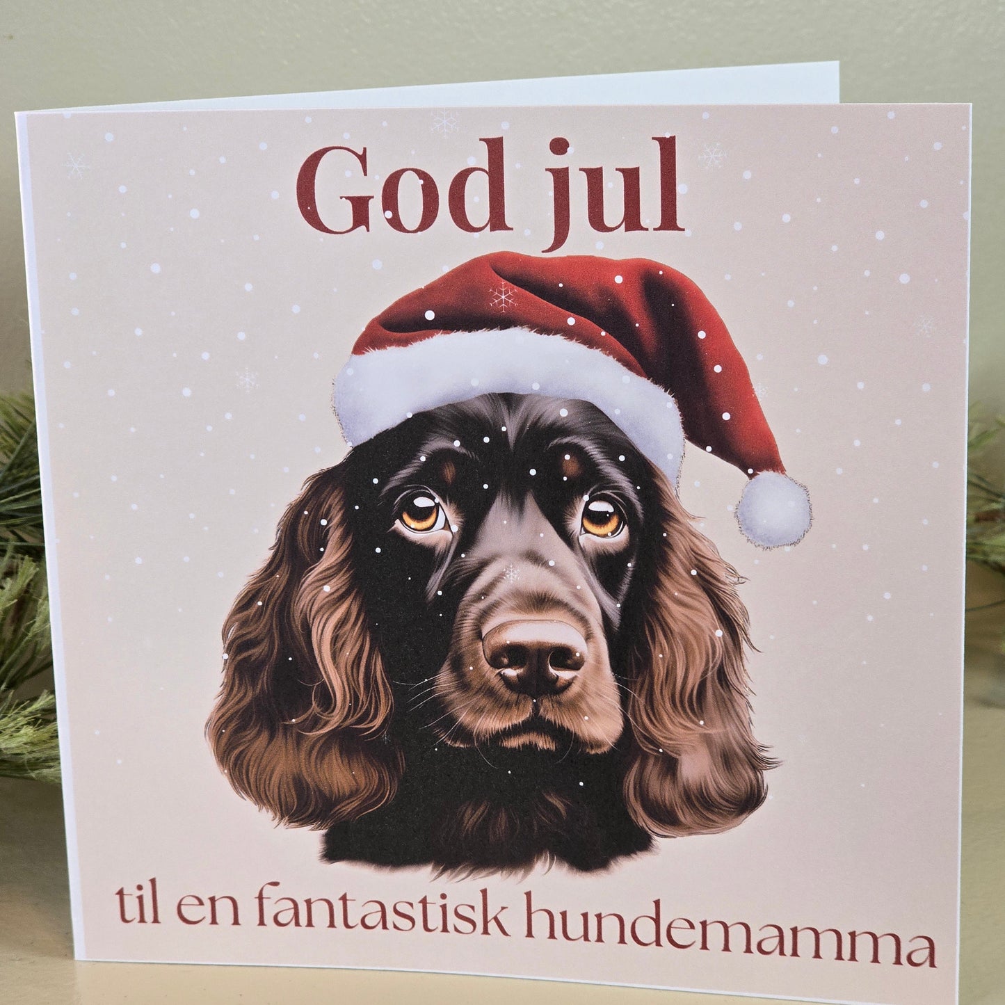 Personlig Julekort med navn - valgfri hunderase