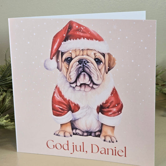 Personlig Julekort - Engelsk bulldog