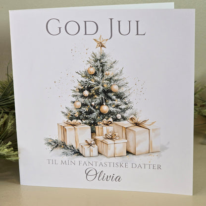 Personlig Julekort med navn - Juletre