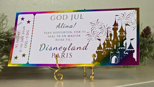 Hvitt personlig gavekort med folie - opplevelsespark