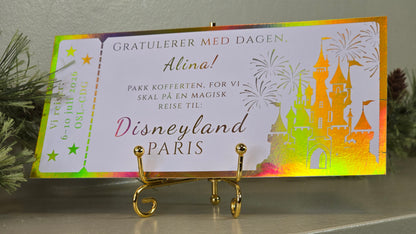 Hvitt personlig gavekort med folie - opplevelsespark