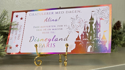 Hvitt personlig gavekort med folie - opplevelsespark