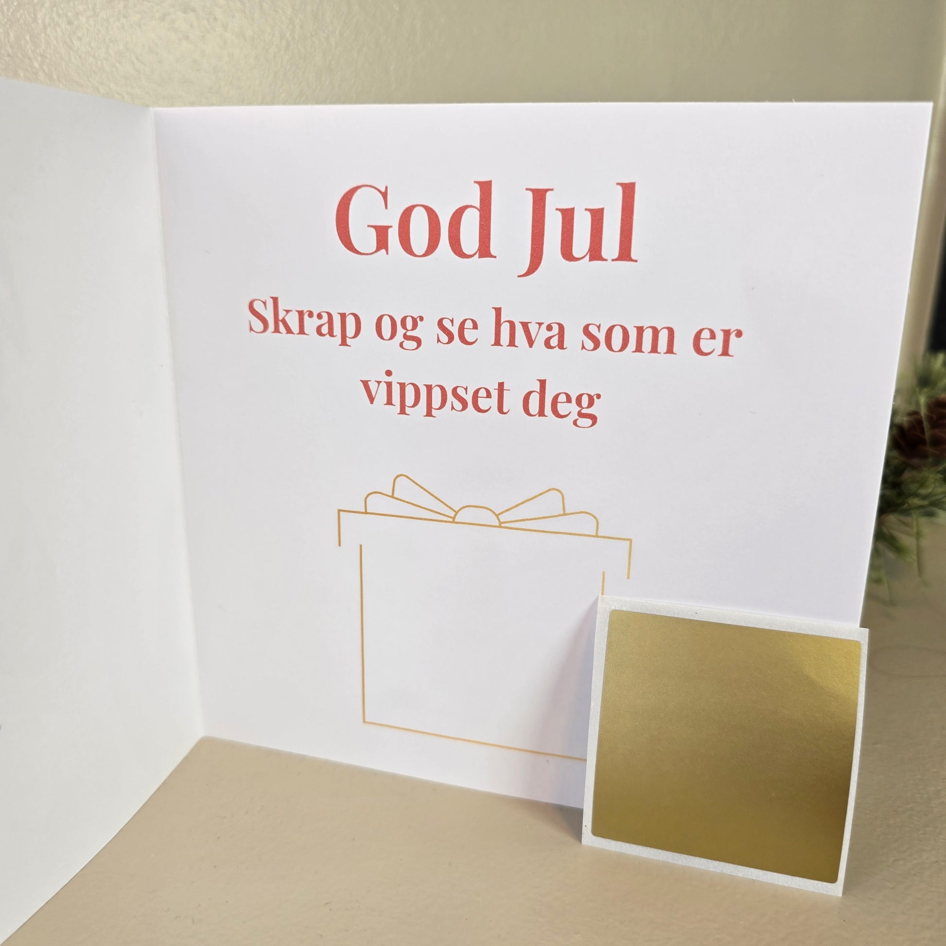 Valgfri vipps tekst og skrapefelt med skrapeklistremerke