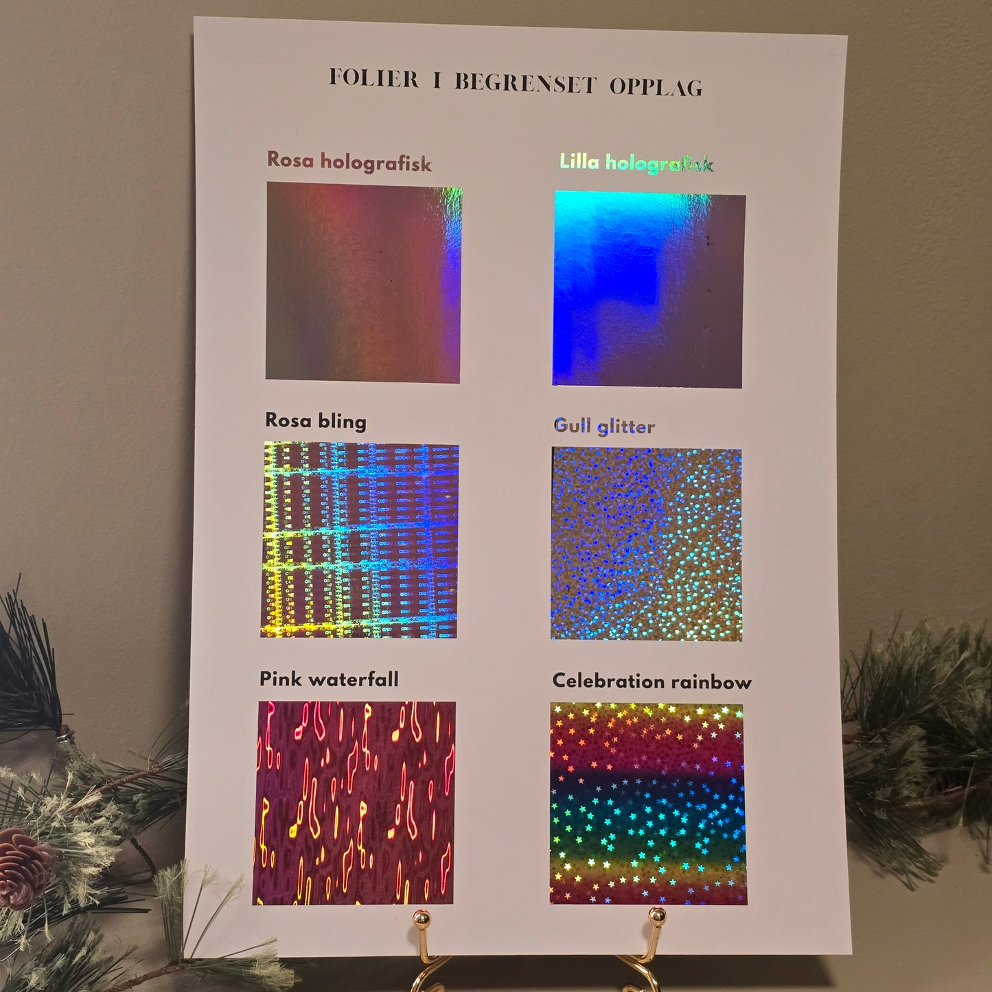 Julegavekort med holografisk skrapefelt