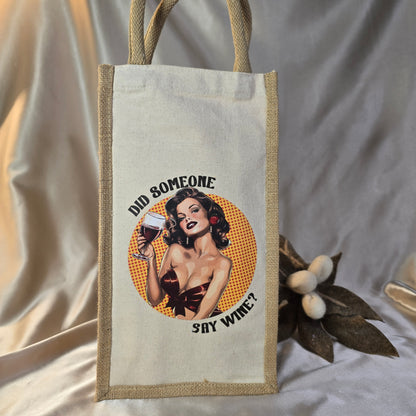 Miljøvennlig vinpose for 2 vinflasker - Did someone say wine?