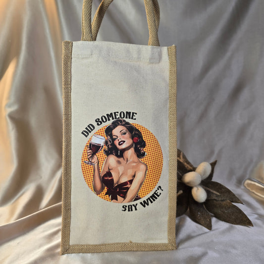 Miljøvennlig vinpose for 2 vinflasker - Did someone say wine?