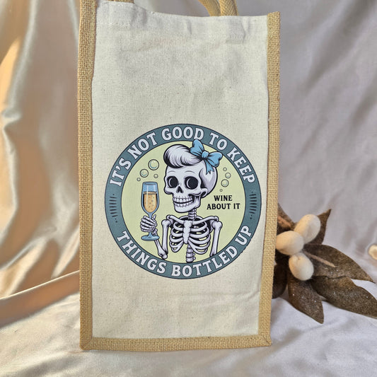 Miljøvennlig vinpose for 2 vinflasker - It's not good to keep things bottled up