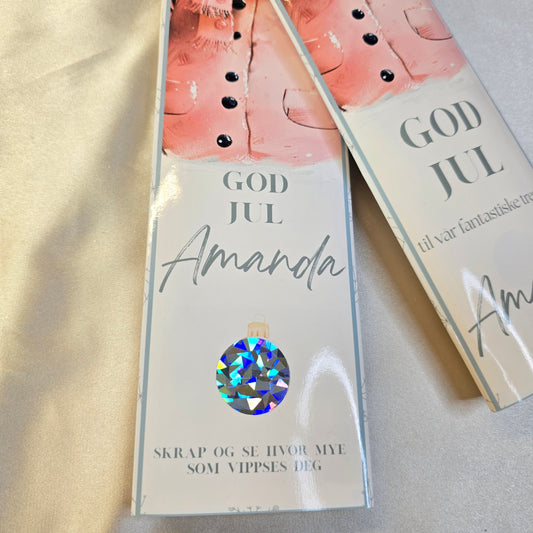 Vipps sjokoladeomslag for store sjokoladeplater - Rosa snømann