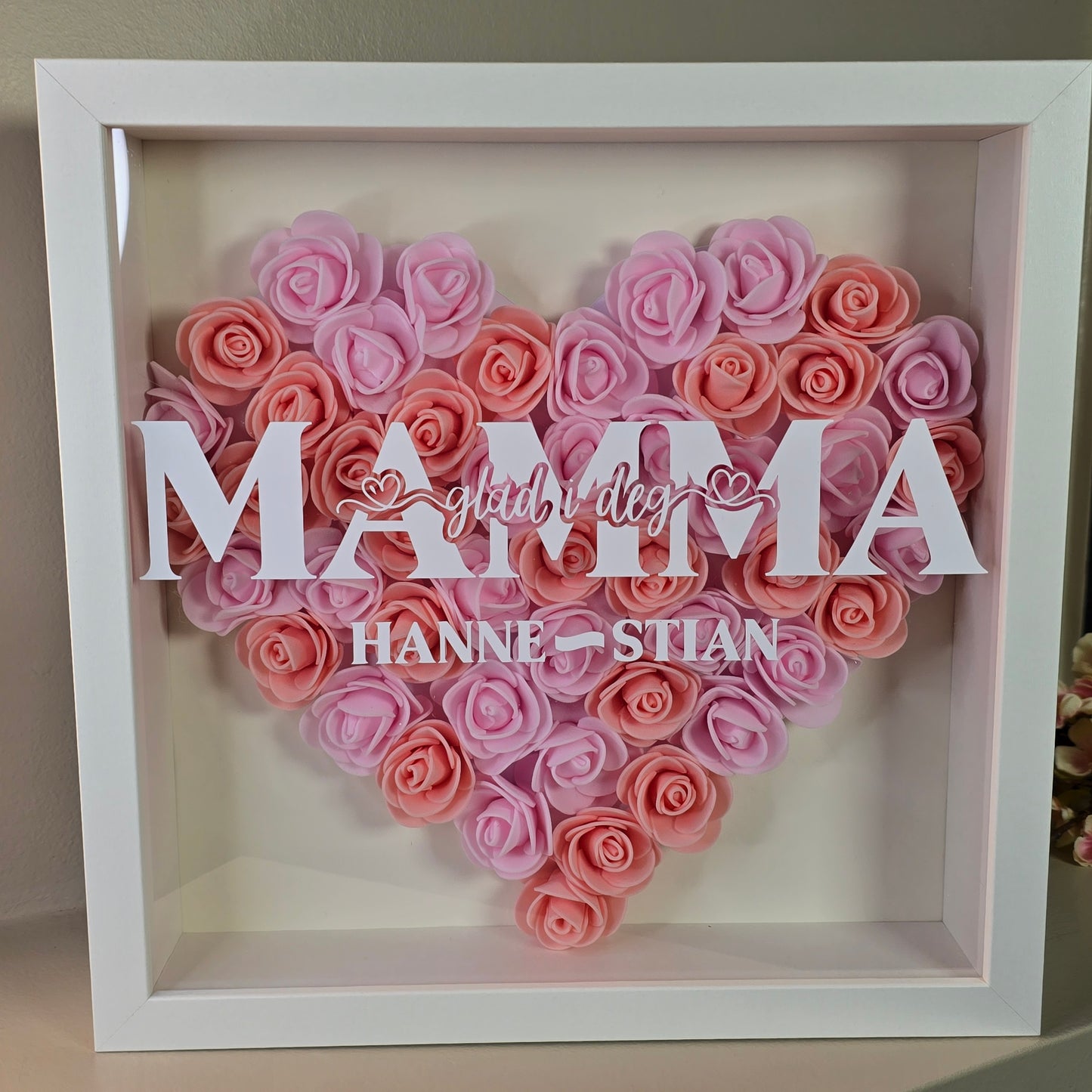 Dyp ramme med hjerte -  glad i deg MAMMA