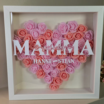 Dyp ramme med hjerte -  glad i deg MAMMA