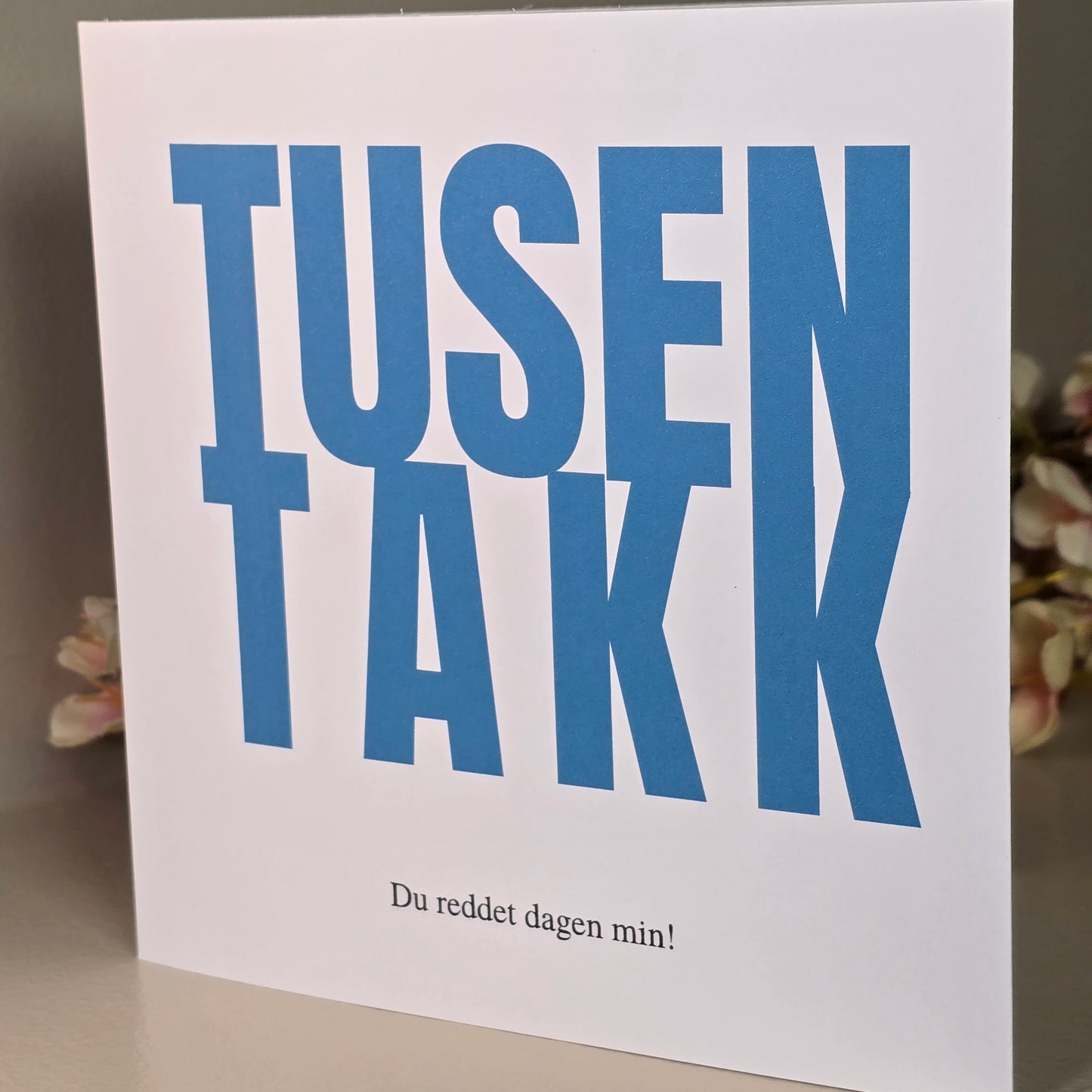 Kort - Tusen takk med personlig hilsen