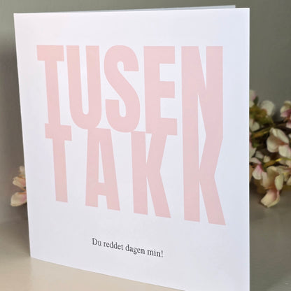 Kort - Tusen takk med personlig hilsen