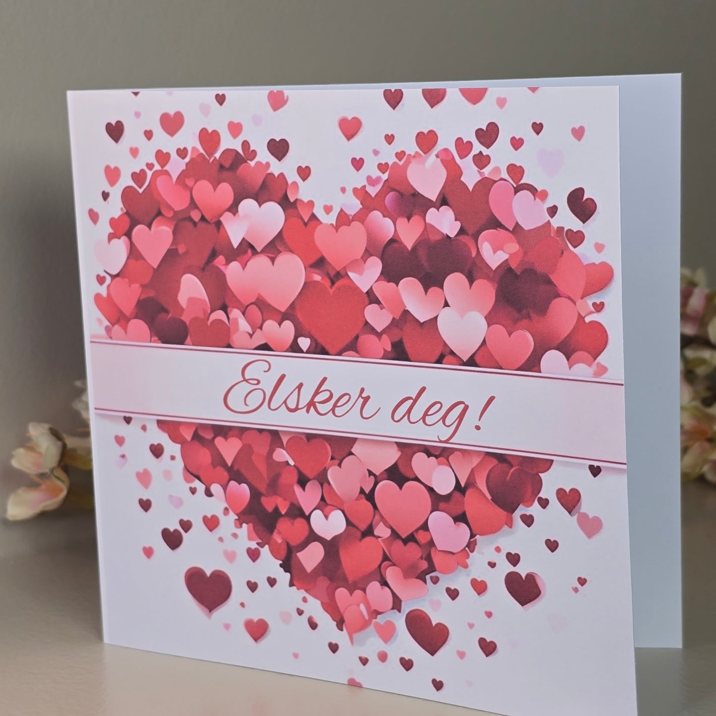 Valentineskort med valgfri tekst - hjerte