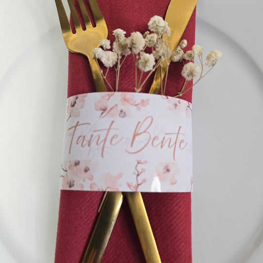 Serviettbånd med gjestens navn