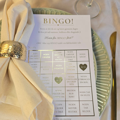 Bryllupsbingo med skinnende folie