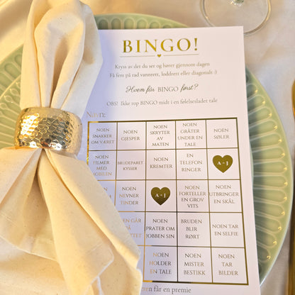 Bryllupsbingo med skinnende folie
