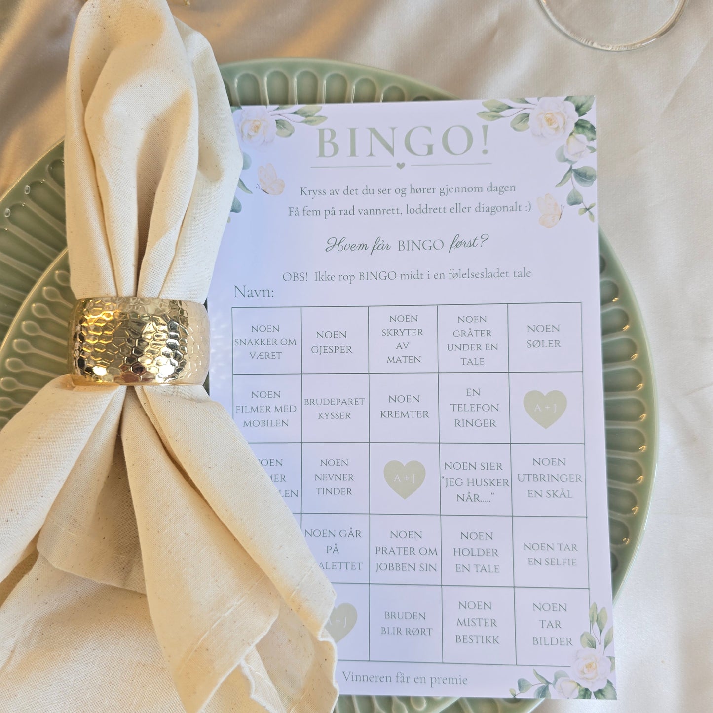 Bryllupsbingo - Hvit rose