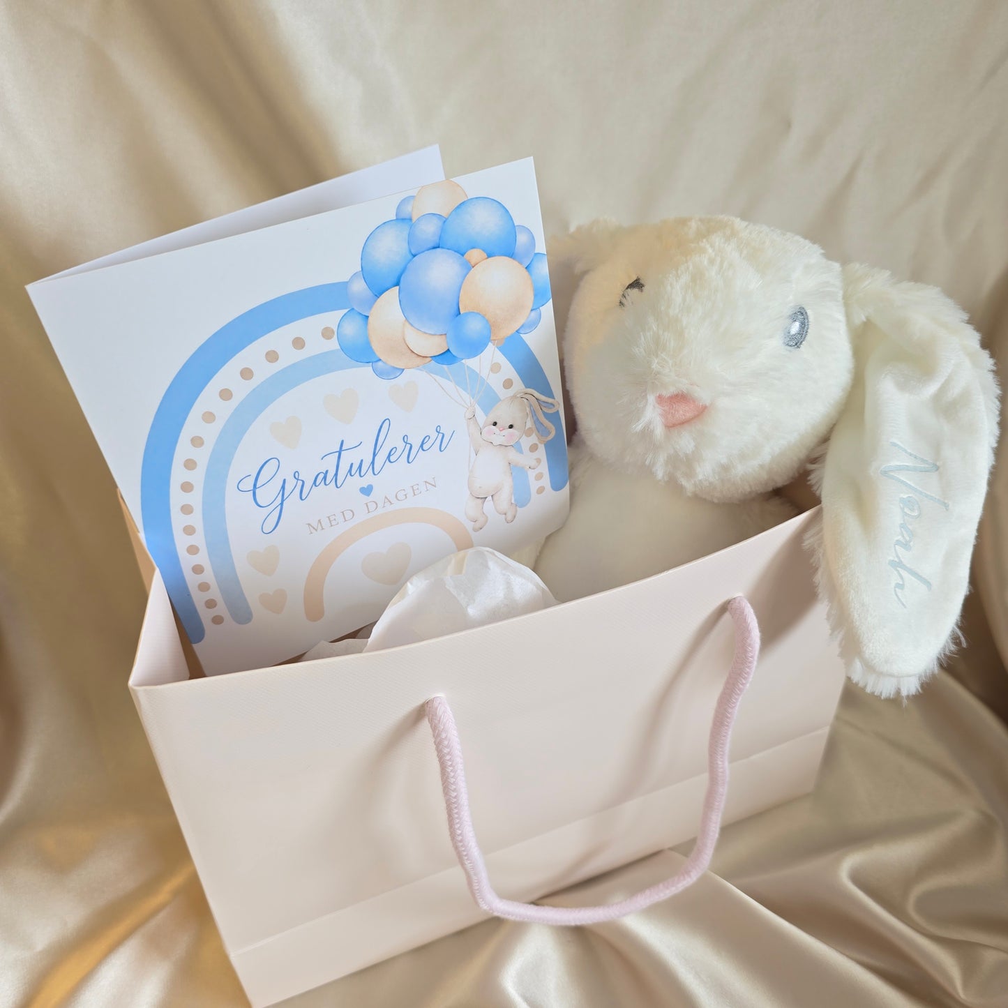 Personlig kaninbamse med navn –  30 cm