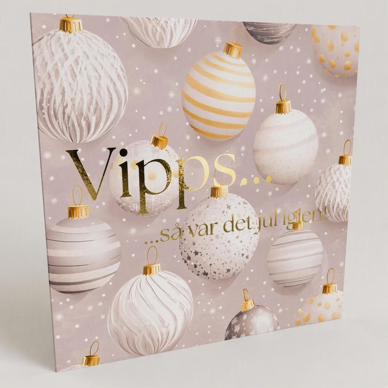 Vipps julekort - rosa julekuler
