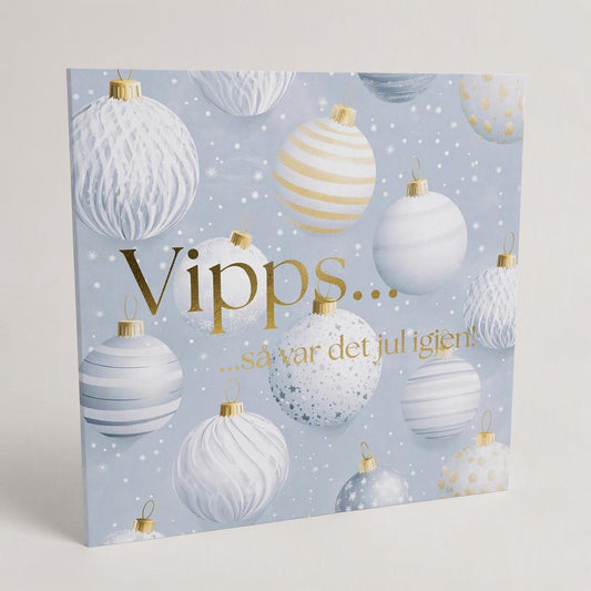 Vipps julekort - blå julekuler