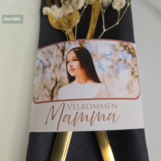 Serviettbånd til konfirmasjon med bilde