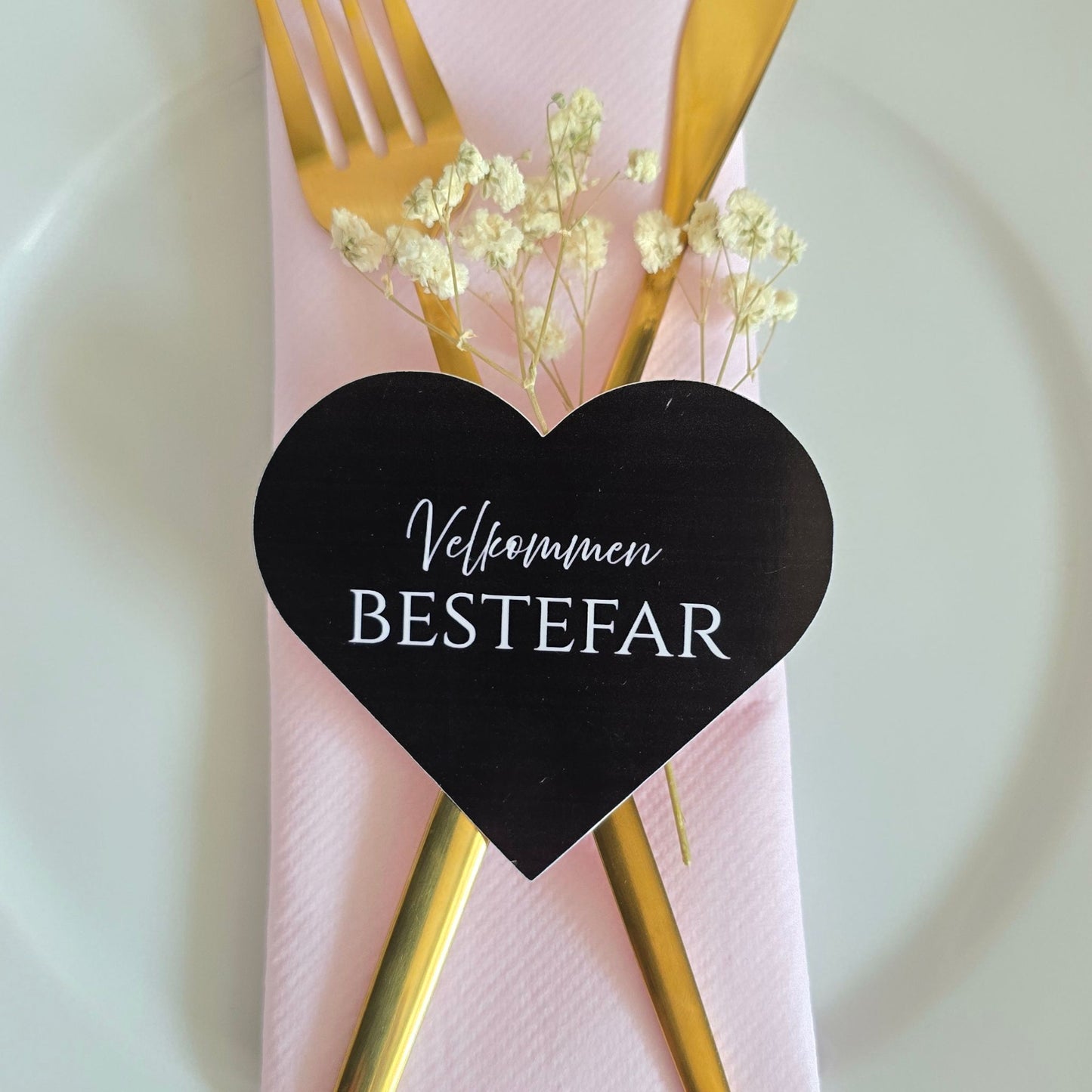 Hjerte bordkort med navn