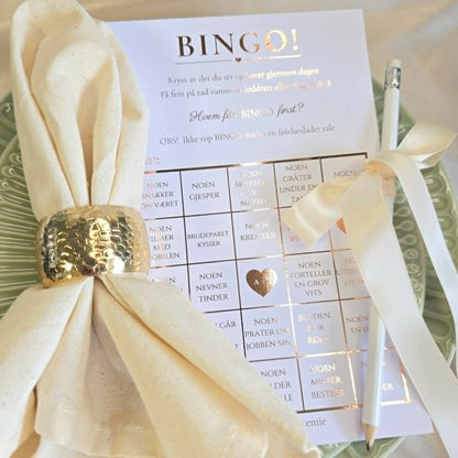 Bryllupsbingo med skinnende folie