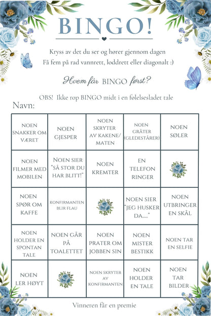 Konfirmasjonsbingo - Blå rose