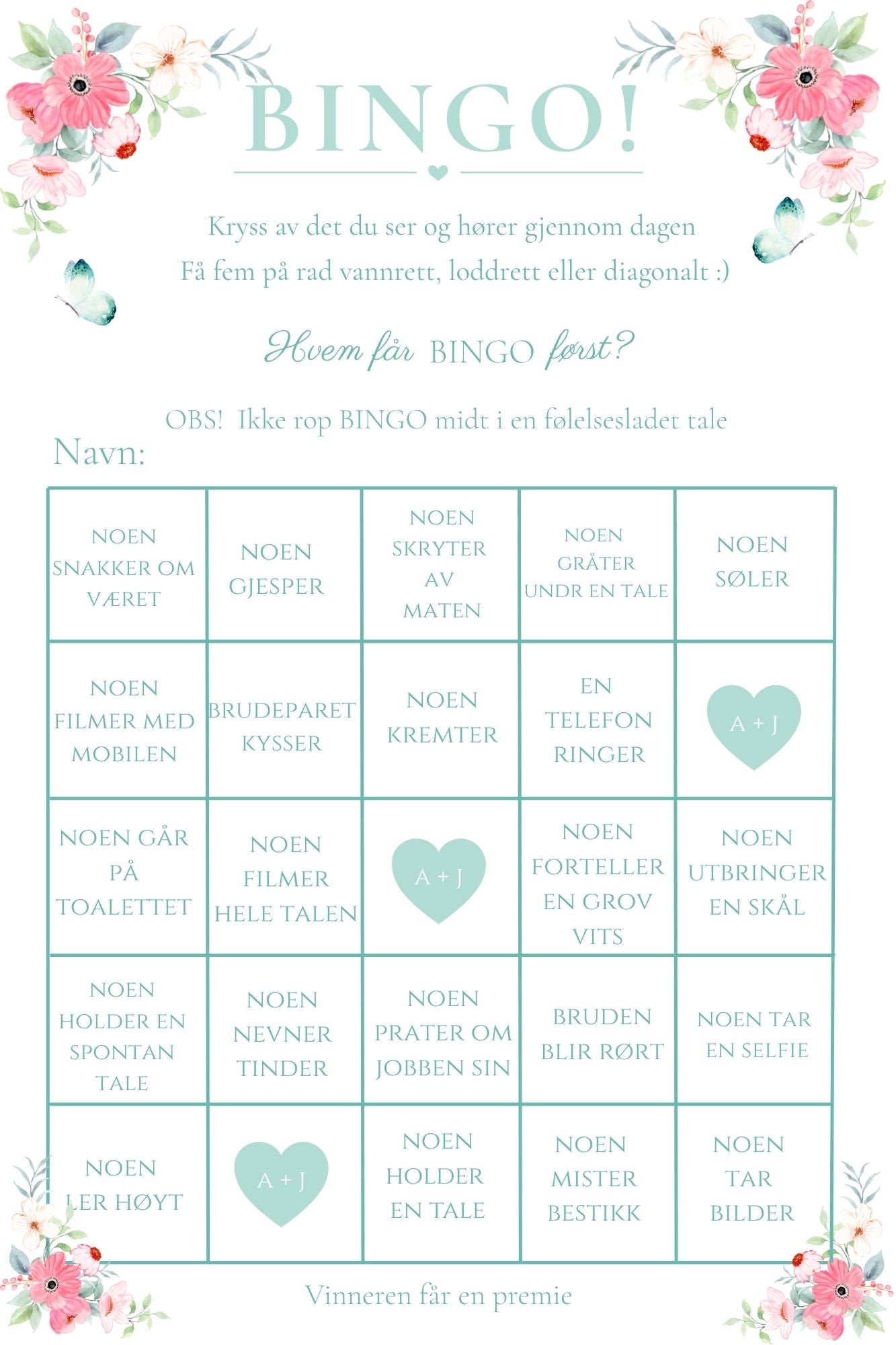 Bryllupsbingo - Sommerbris