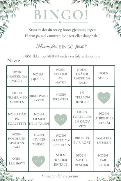 Bryllupsbingo - Eukalyptus