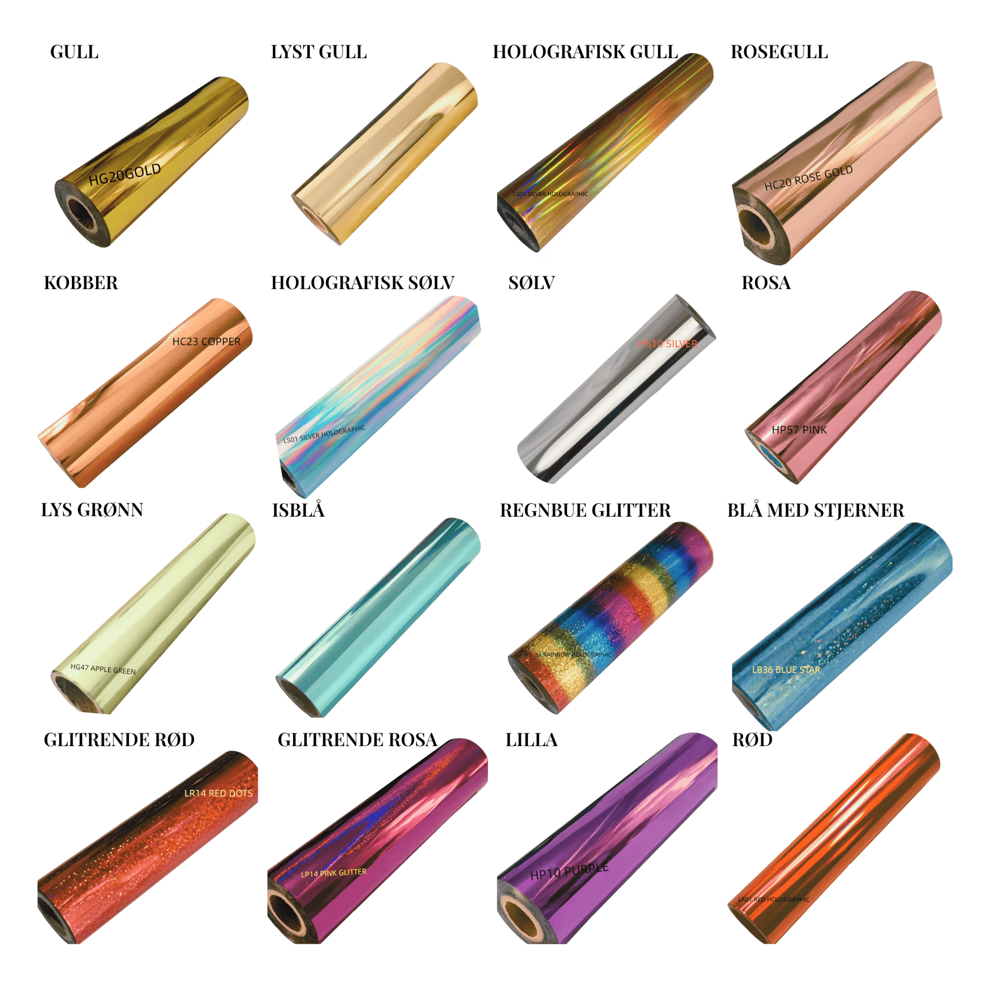 Oversikt over våre folier