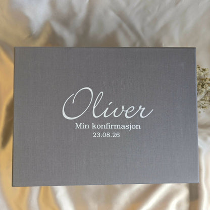 Stor personlig minneboks til konfirmasjon