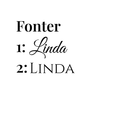 Serviettbånd med navn i skinnende folie