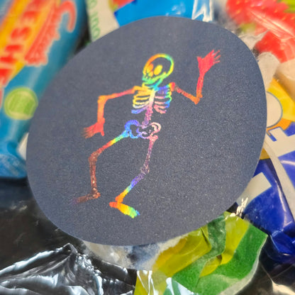 Halloween klistremerker med skjelett